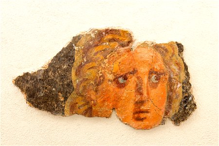 Fragment of a Roman mural from the Roman villa Maasbracht-Steenakker Limburgs Museum L08668-06