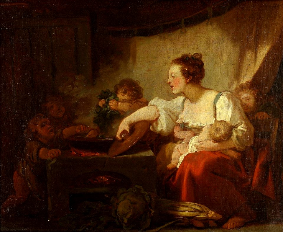 Fragonard - PREPARATION OF THE MEAL (HAPPY FAMILY). 1756