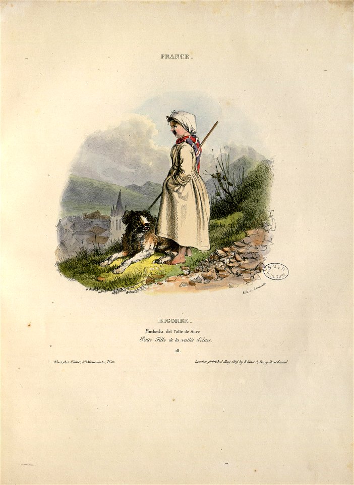 France - Bigorre -Muchacha del Valle de Aure = Petite fille de la vallée d'Aure - Fonds Ancely - B315556101 A GAVARNI 2 021