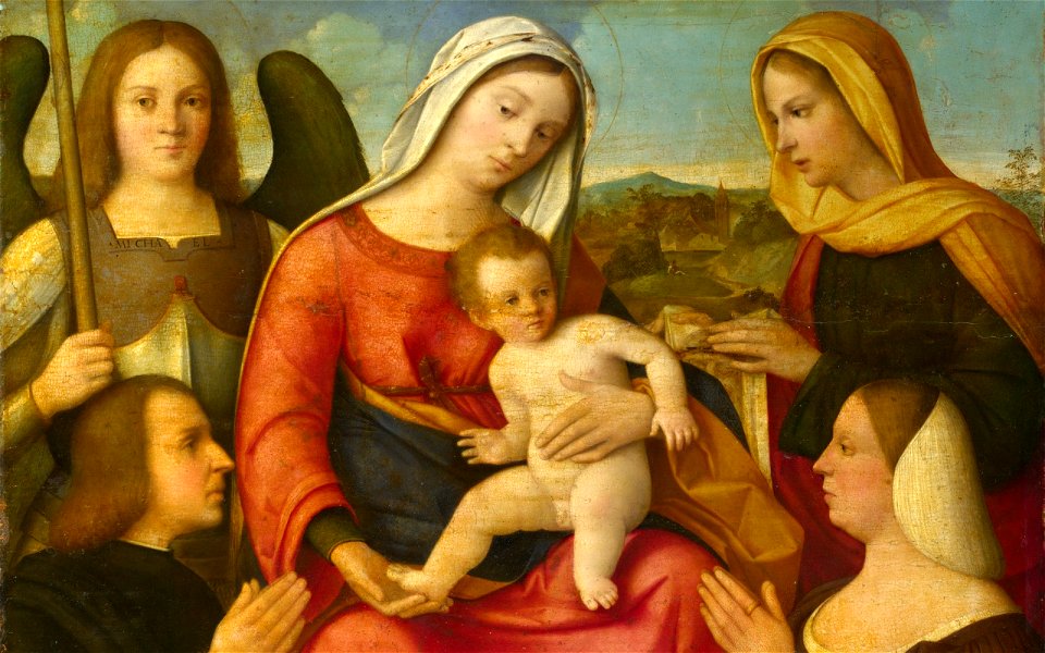 Francesco Bissolo Virgen con santos y donantes National Gallery