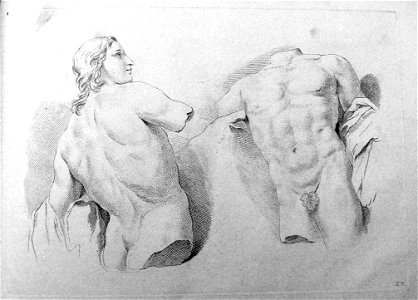 Francesco Bartolozzi - Plate 20 Two studies of a statue, 1860,1208.316