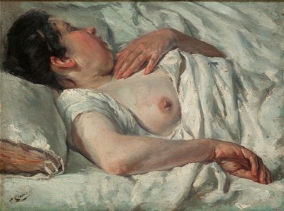 Francesc Gimeno - Woman Sleeping - Google Art Project. Free illustration for personal and commercial use.