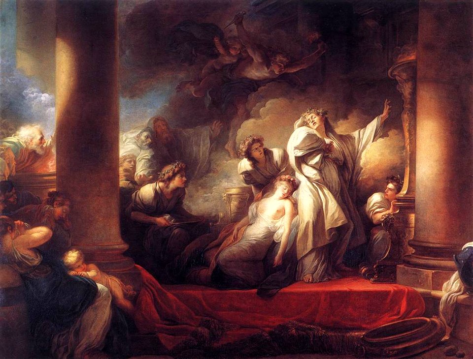 Fragonard coresus sacrificing himselt to save callirhoe