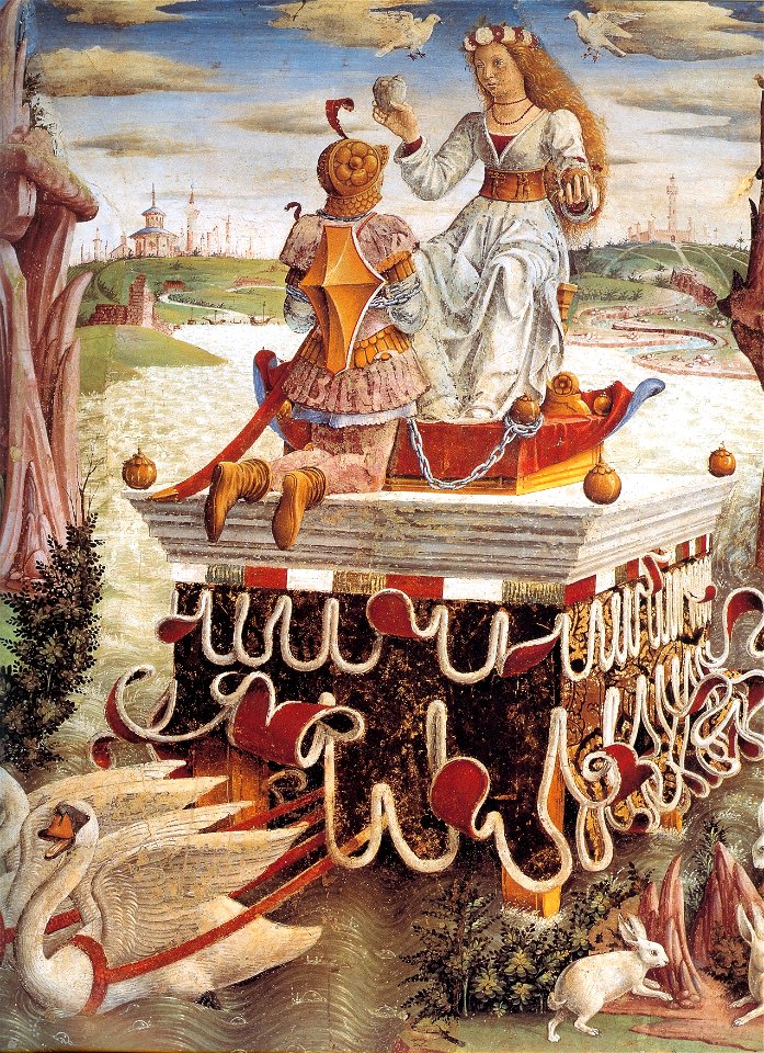 Francesco del Cossa, April, detail, fresco, Palazzo Schifanoia 1469-70