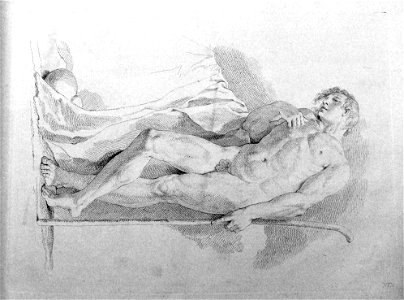 Francesco Bartolozzi - Plate 19 Academic study of a full-length nude male, 1860,1208.314