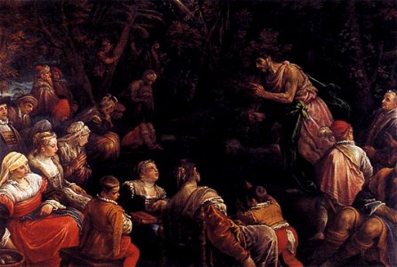 Francesco Bassano the Younger - St John the Baptist Preaching - WGA01418. Free illustration for personal and commercial use.