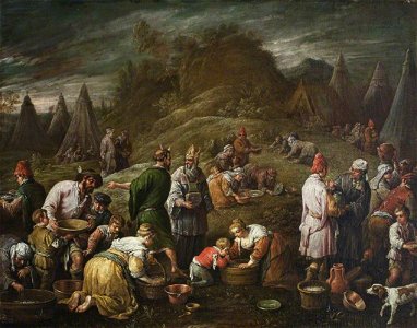 Francesco Bassano II (1549-1592) - The Israelites Gathering Manna - 1139800 - National Trust