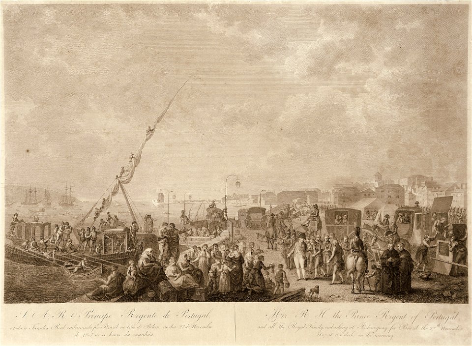 Francesco Bartolozzi, Henri Lévêque - Embarque de D. João VI para o Brasil
