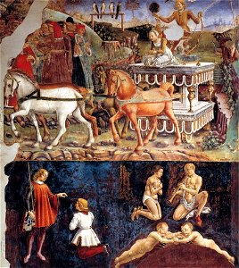 Francesco del Cossa - Allegory of May - Triumph of Apollo (detail) - WGA05411