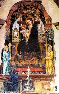 Francesco del Cossa, Madonna con Bambino in trono e angeli, 1472 Santuario di Santa Maria del Baraccano, Bologna