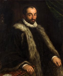 Francesco da Ponte, gen. Francesco Bassano - Bildnis eines bärtigen Mannes mit Sanduhr und Astrolabium - GG 5775 - Kunsthistorisches Museum