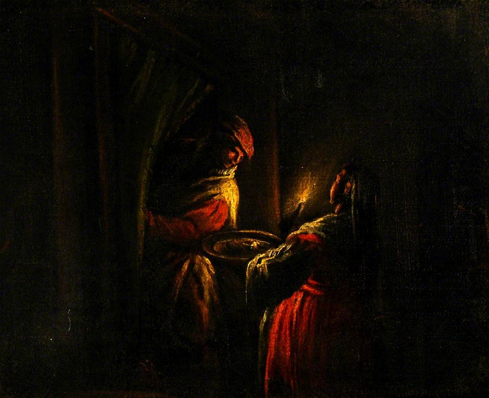 Francesco Bassano II (1549-1592) - Figures in a Candlelit Interior - 290454 - National Trust