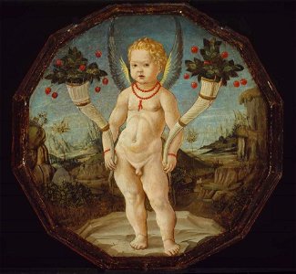 Francesco del Cossa, Putto, side B of The Meeting of Solomon and the Queen of Sheba. Boston MFA