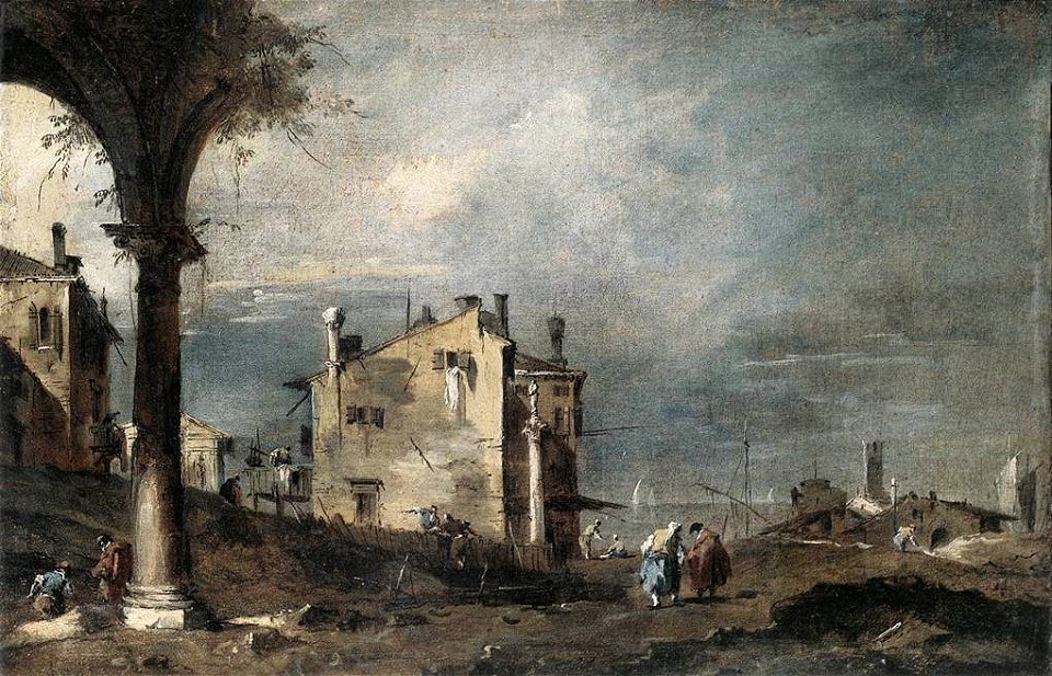 Francesco Guardi - Capriccio with Venetian Motifs - WGA10853