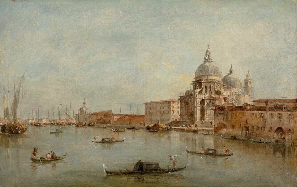 Francesco Guardi - De ingang van het Canal Grande met de Santa Maria della Salute - 3147 (OK) - Museum Boijmans Van Beuningen
