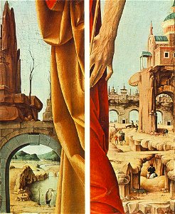 Francesco del Cossa - Griffoni Polyptych - St Peter and St John the Baptist (details) - WGA05384