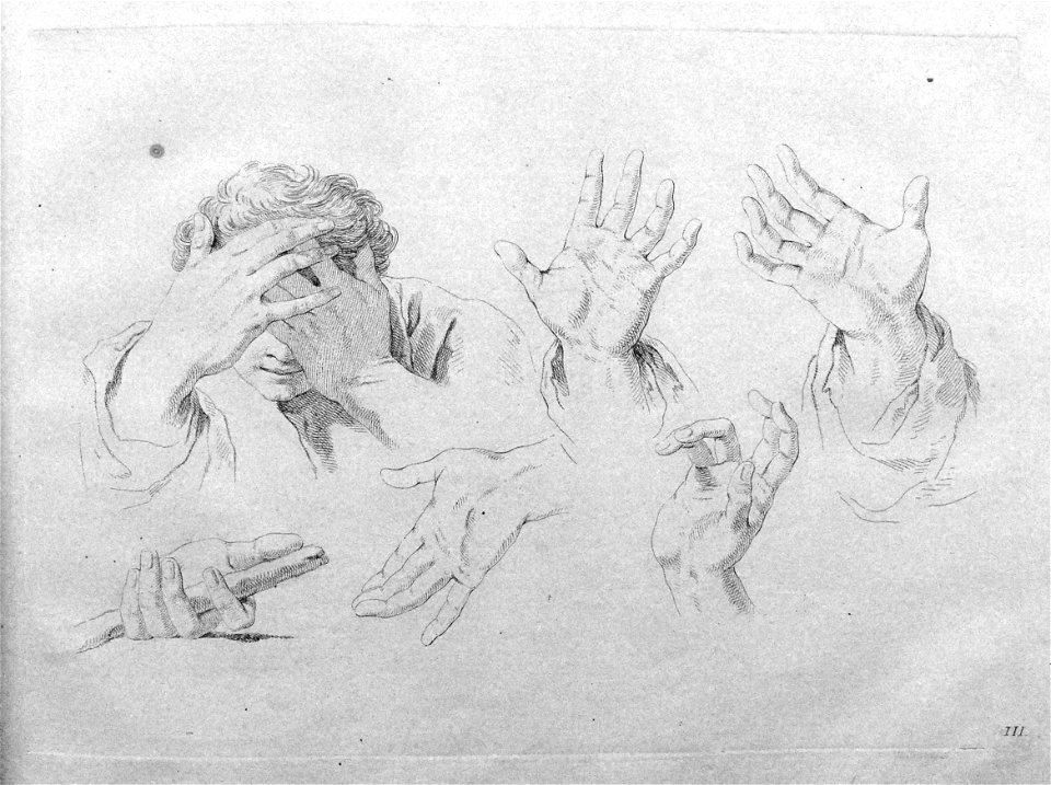 Francesco Bartolozzi - Plate 3 Bust of a young man covering his face with his hands at top left, 1860,1208.282