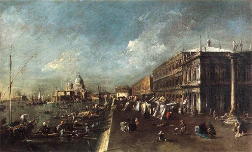 Francesco Guardi - View of the Molo towards the Santa Maria della Salute - WGA10866