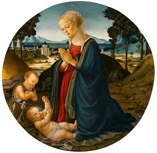 Francesco Botticini, Madonna and Child, 15th cent., Sotheby's. Free illustration for personal and commercial use.