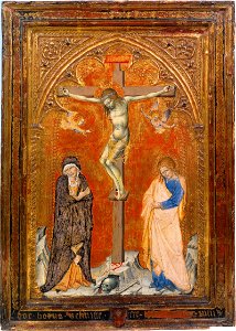 Francesco di Vannuccio. Crucifixion with the Virgin and Saint John the Evangelistc. 1387-88 Philadelphia Museum of Art (CAT94)
