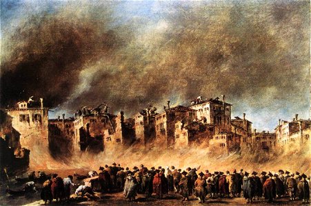 Francesco Guardi - Fire in the Oil Depot at San Marcuola - WGA10884