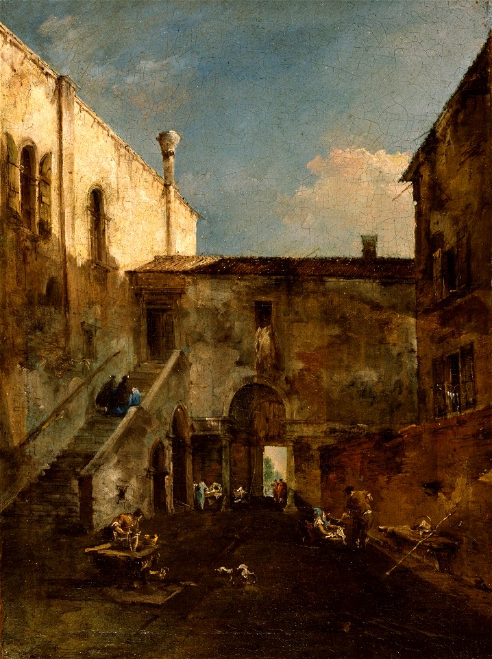 Francesco Guardi - A Venetian Courtyard - Walters 37607