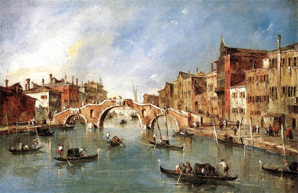 Francesco Guardi - The Three-Arched Bridge at Cannaregio - WGA10845