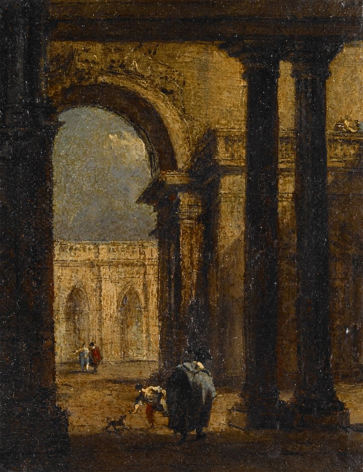 Francesco Guardi - Capriccio, A Palace Courtyard - 52.91 - Indianapolis Museum of Art