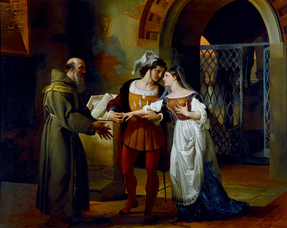 Francesco Hayez Gli sponsali di Giulietta e Romeo procurati da fra Lorenzo, 1823