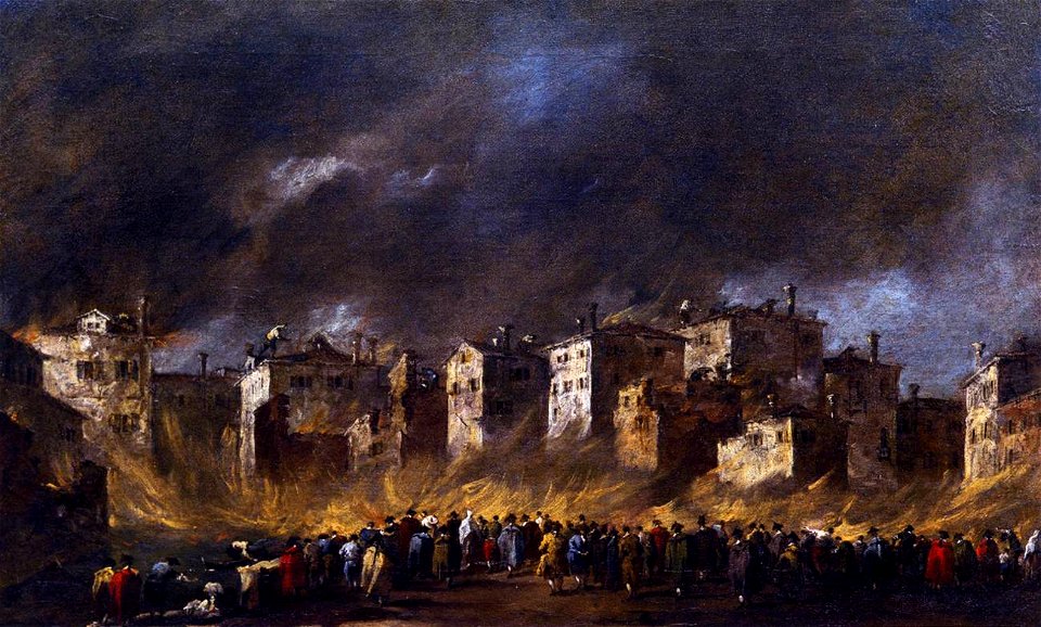 Francesco Guardi - Fire in the San Marcuola Oil Depot - WGA10885