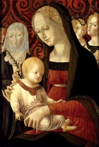 Francesco di Giorgio, Virgin and Child with St Catherine and Angels. Free illustration for personal and commercial use.