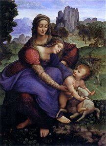 Francesco Melzi - St Anne with the Virgin and the Child Embracing a Lamb - WGA14796FXD
