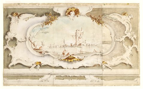 Francesco Guardi - Decorative Cartouche with a Landscape - Google Art Project