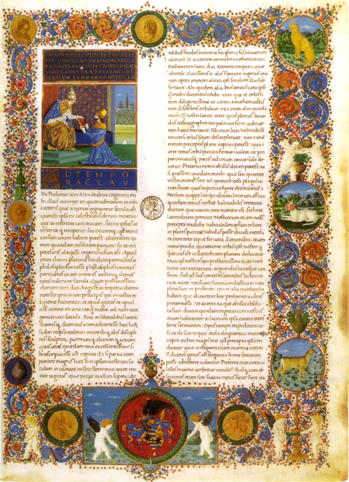 Francesco rosselli, comographia di tolomeo, incipit, biblioteca ap vaticana, ms urb lat 277 f 2r