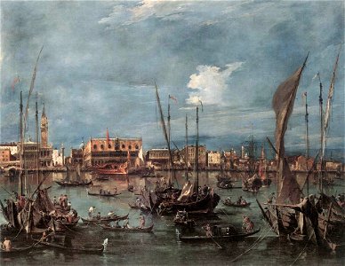 Francesco Guardi - The Molo and the Riva degli Schiavoni from the Bacino di San Marco - WGA10841