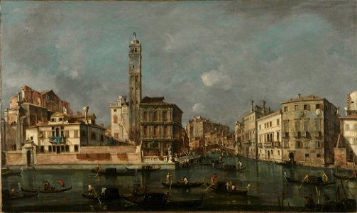Francesco Guardi - Canal Grande bei San Geremia - HUW 8 - Bavarian State Painting Collections. Free illustration for personal and commercial use.