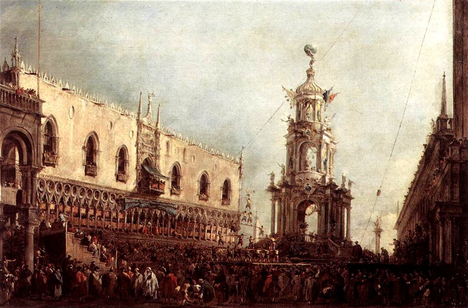 Francesco Guardi - Carnival Thursday on the Piazzetta - WGA10852