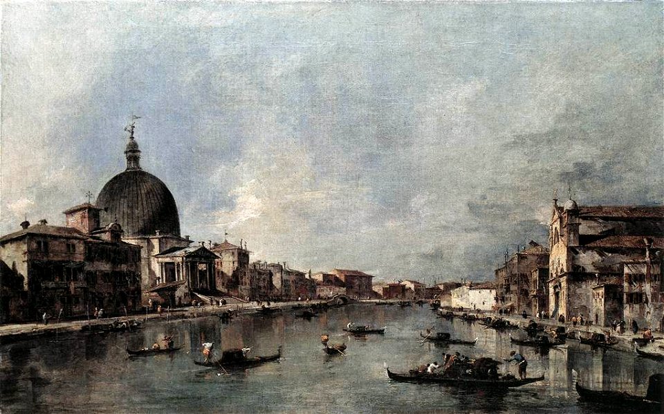 Francesco Guardi - The Grand Canal with San Simeone Piccolo and Santa Lucia - WGA10882
