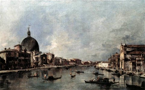 Francesco Guardi - The Grand Canal with San Simeone Piccolo and Santa Lucia - WGA10882