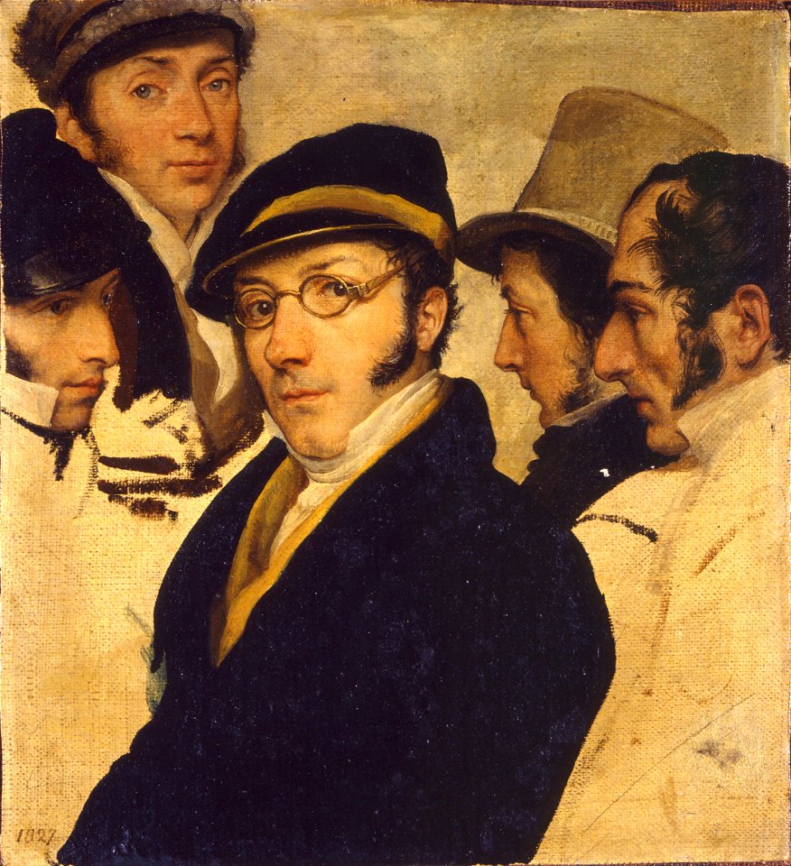 Francesco Hayez - Self Portrait in a Group of Friend - Google Art Project