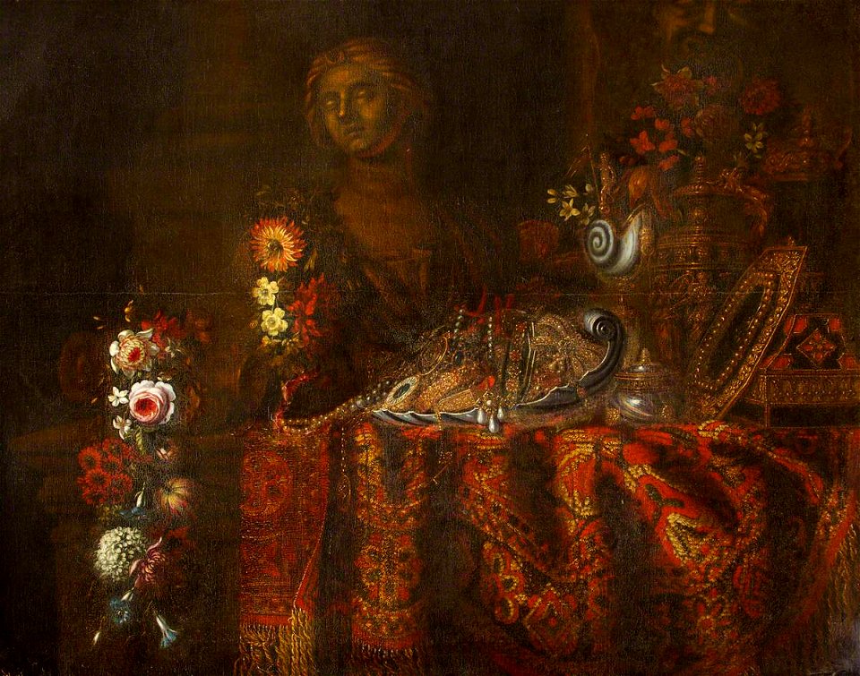 Francesco Maltese (active c.1610-1660) (attributed to) - Still Life with a Rich Rug, Salver and Sweetmeats - 220755 - National Trust