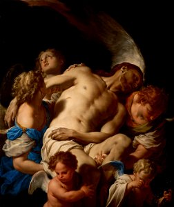 Francesco Trevisani, , Kunsthistorisches Museum Wien, Gemäldegalerie - Leichnam Christi, von Engeln gehalten - GG 1564 - Kunsthistorisches Museum