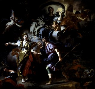 Francesco Solimena - the Royal Hunt of Dido and Aeneas - Google Art Project. Free illustration for personal and commercial use.