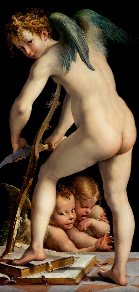 Francesco Mazzola gen. Parmigianino, , Kunsthistorisches Museum Wien, Gemäldegalerie - Bogenschnitzender Amor - GG 275 - Kunsthistorisches Museum