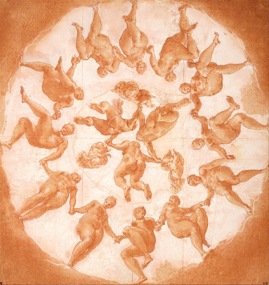 Francesco Primaticcio - Dance of the Hours and three putti with cornucopiae - Google Art Project