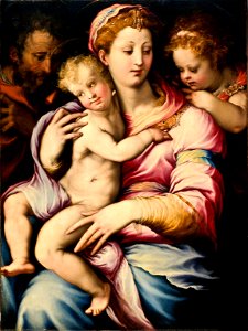 Francesco Salviati - Holy Family with Saint John the Baptist - Google Art Project. Free illustration for personal and commercial use.
