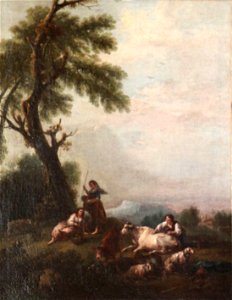 Francesco Zuccarelli-Paysans et troupeaux