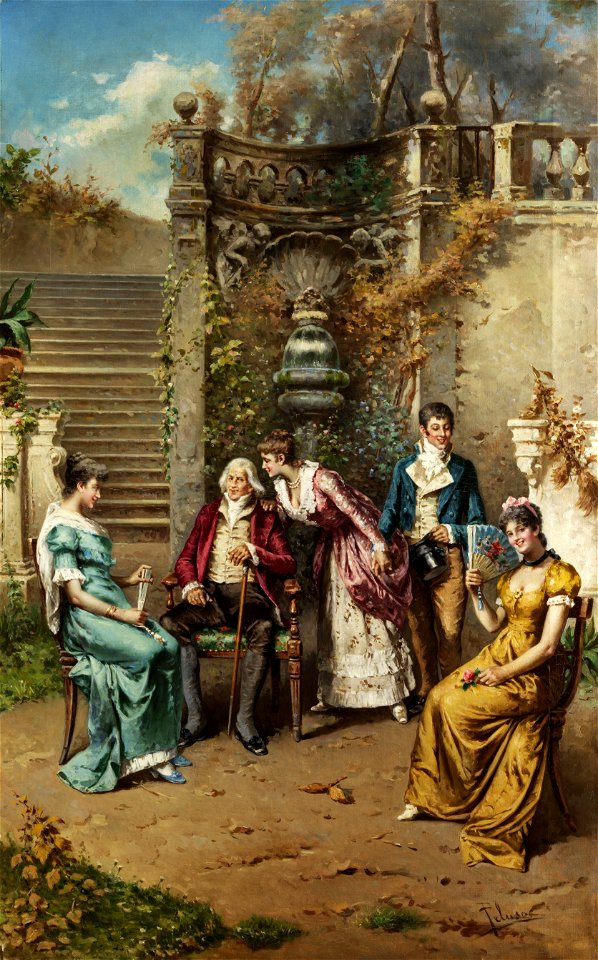 Francesco Peluso Höfische Gesellschaft am Parkbrunnen
