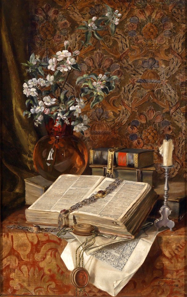 Francesco Malacrea Stillleben mit Folianten