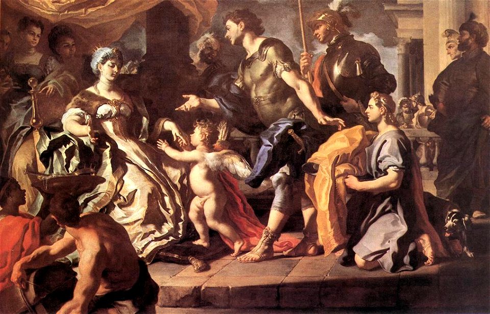 Francesco Solimena - Dido Receiving Aeneas and Cupid Disguised as Ascanius - WGA21623